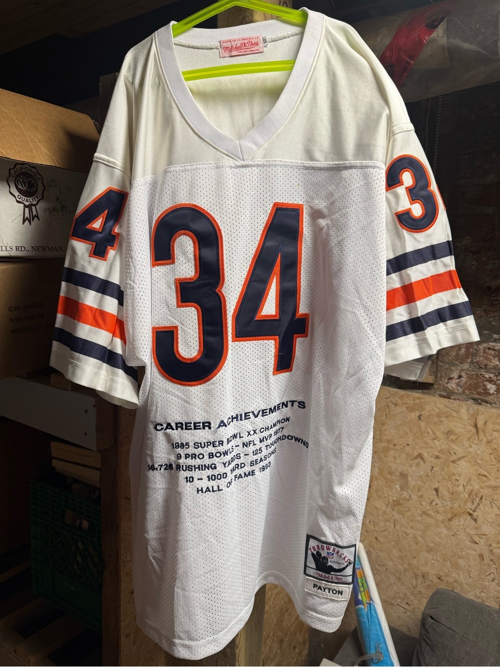 Walter Payton Career Stats Jersey New Tags Rare Mitchell Ness Throwback Size 52